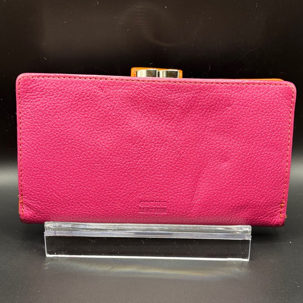 Elegant Pink and Orange Women's Wallet - Picture 2 of 5